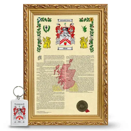 Olivie Framed Armorial History and Keychain - Gold