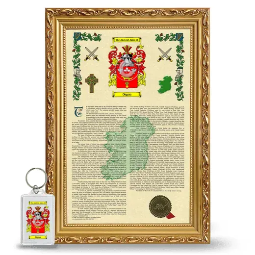 Orgon Framed Armorial History and Keychain - Gold