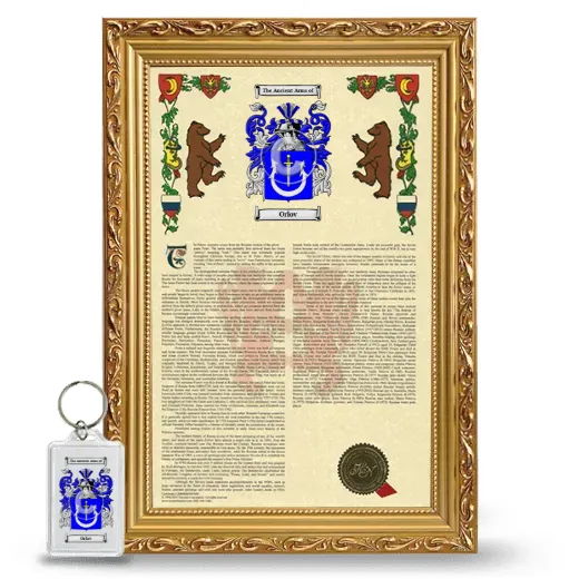 Orlov Framed Armorial History and Keychain - Gold