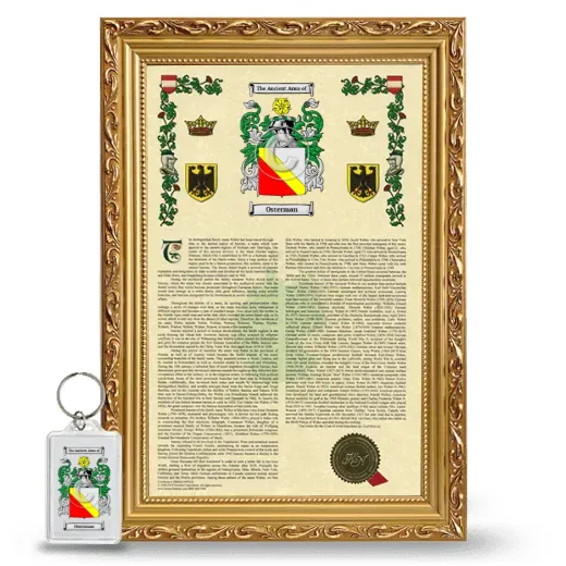 Osterman Framed Armorial History and Keychain - Gold