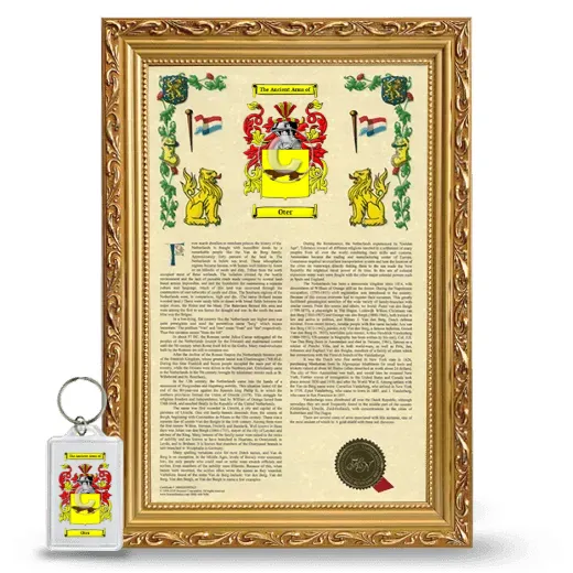 Oter Framed Armorial History and Keychain - Gold