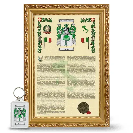 Pacha Framed Armorial History and Keychain - Gold