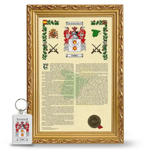 Pachico Framed Armorial History and Keychain - Gold