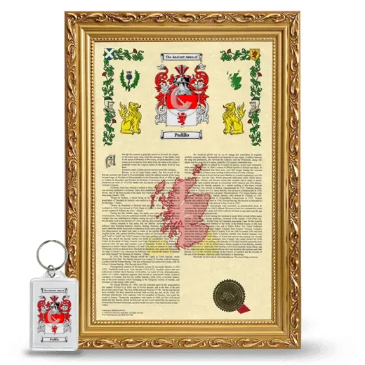 Padillo Framed Armorial History and Keychain - Gold