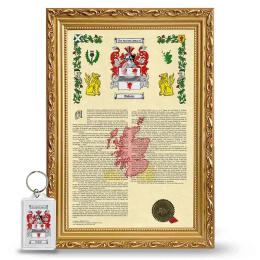Paison Framed Armorial History and Keychain - Gold