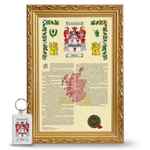Paisson Framed Armorial History and Keychain - Gold