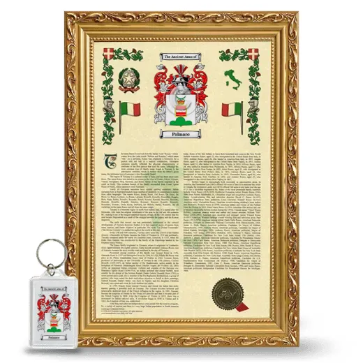 Palmaro Framed Armorial History and Keychain - Gold