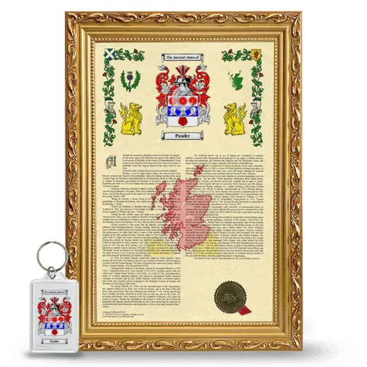 Pander Framed Armorial History and Keychain - Gold