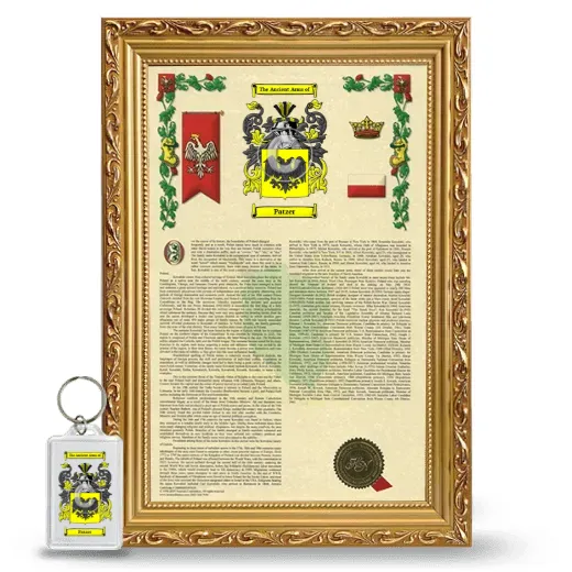 Patzer Framed Armorial History and Keychain - Gold