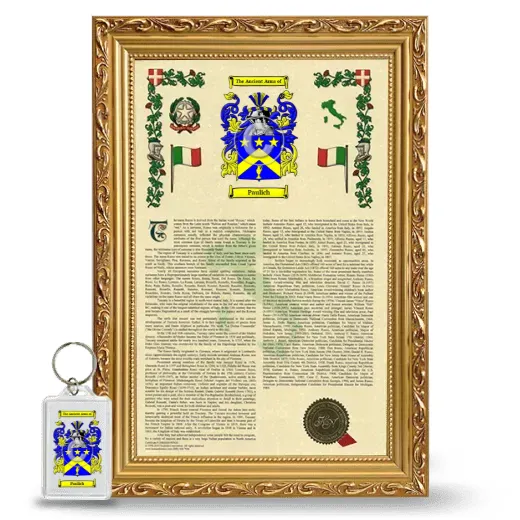 Paulich Framed Armorial History and Keychain - Gold