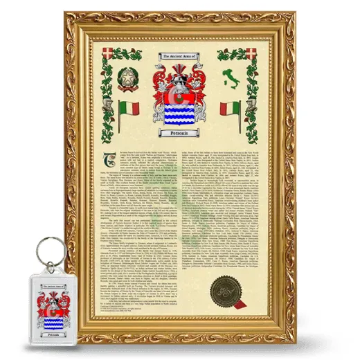 Petronis Framed Armorial History and Keychain - Gold