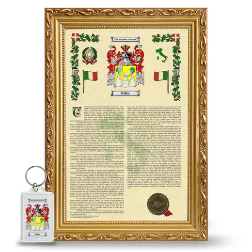 Pollus Framed Armorial History and Keychain - Gold