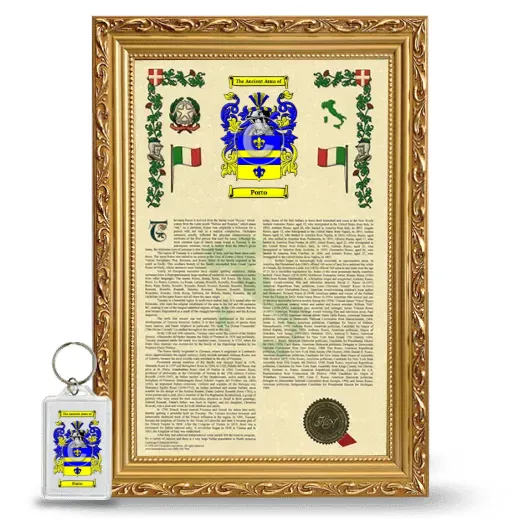Porto Framed Armorial History and Keychain - Gold