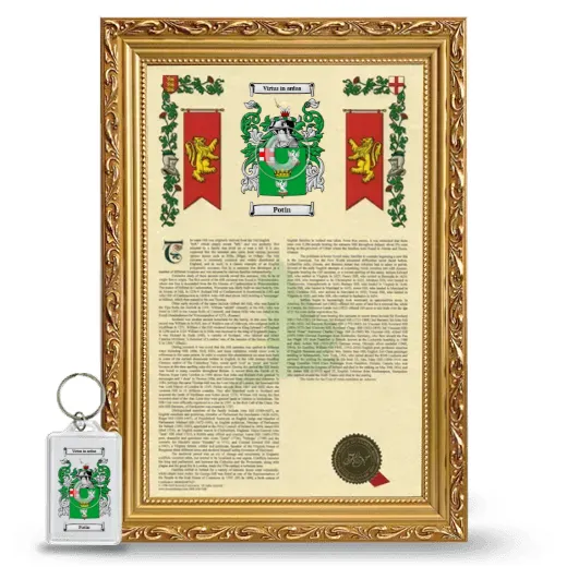 Potin Framed Armorial History and Keychain - Gold