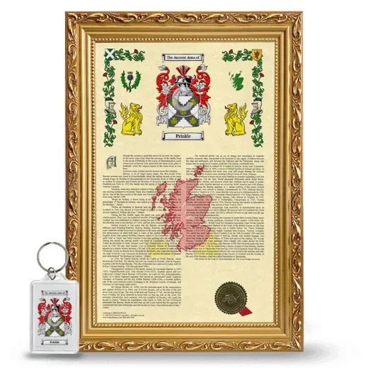Prinkle Framed Armorial History and Keychain - Gold