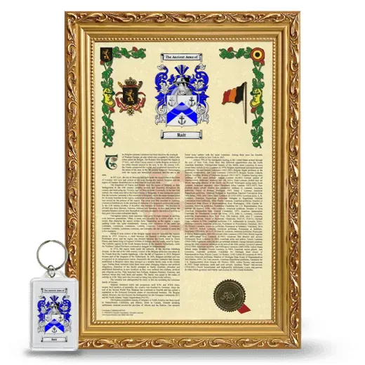 Rait Framed Armorial History and Keychain - Gold