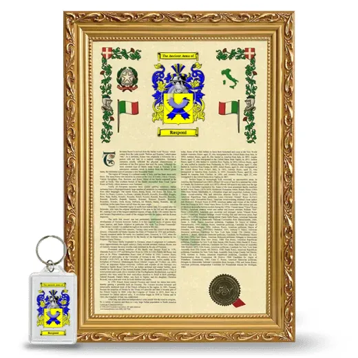 Rasponi Framed Armorial History and Keychain - Gold