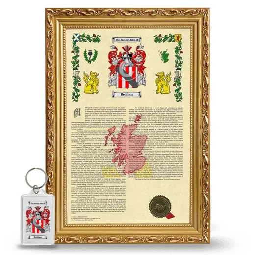 Reddons Framed Armorial History and Keychain - Gold
