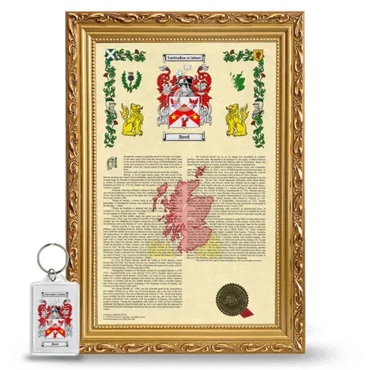Reed Framed Armorial History and Keychain - Gold