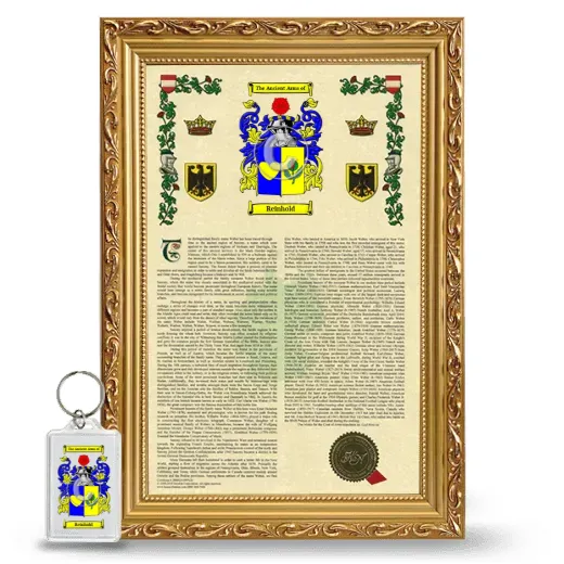 Reinhold Framed Armorial History and Keychain - Gold