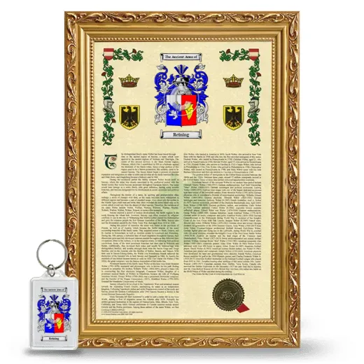 Reining Framed Armorial History and Keychain - Gold