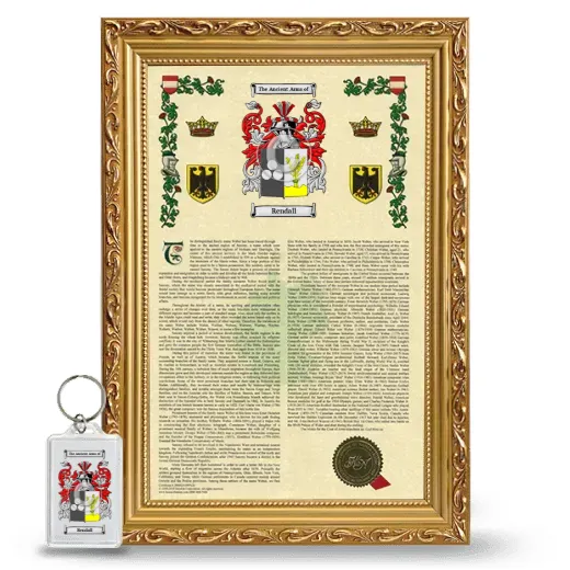 Rendall Framed Armorial History and Keychain - Gold