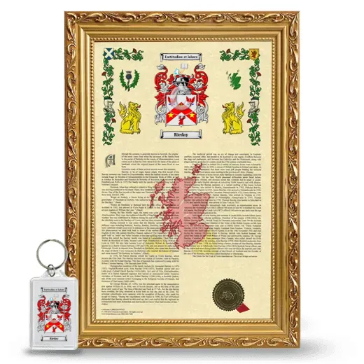 Rieday Framed Armorial History and Keychain - Gold