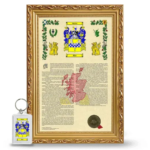 Rite Framed Armorial History and Keychain - Gold