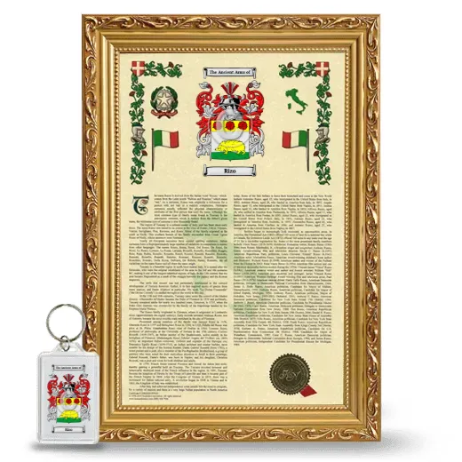 Rizo Framed Armorial History and Keychain - Gold