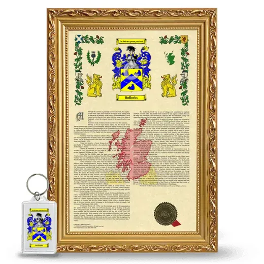 Rollocks Framed Armorial History and Keychain - Gold