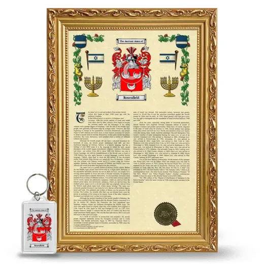 Rosenfield Framed Armorial History and Keychain - Gold