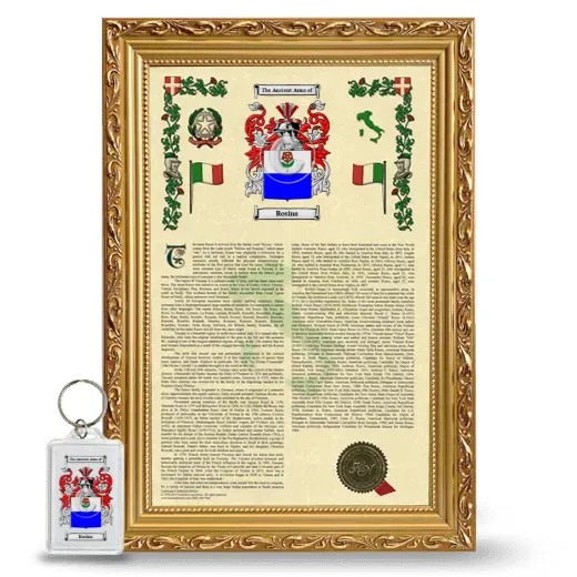 Rosina Framed Armorial History and Keychain - Gold