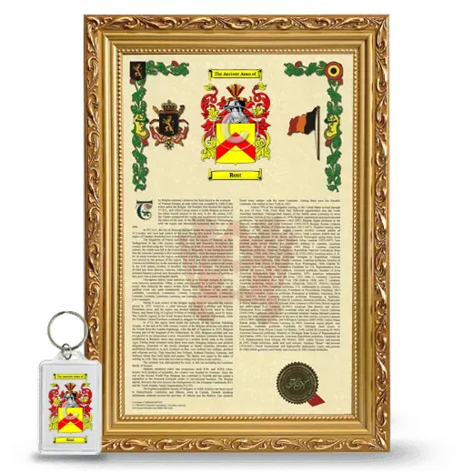 Rost Framed Armorial History and Keychain - Gold