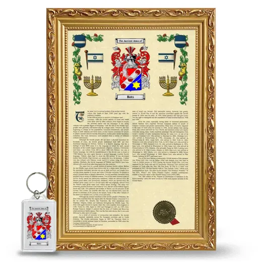 Rots Framed Armorial History and Keychain - Gold