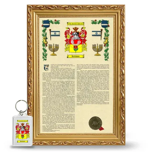 Rottman Framed Armorial History and Keychain - Gold