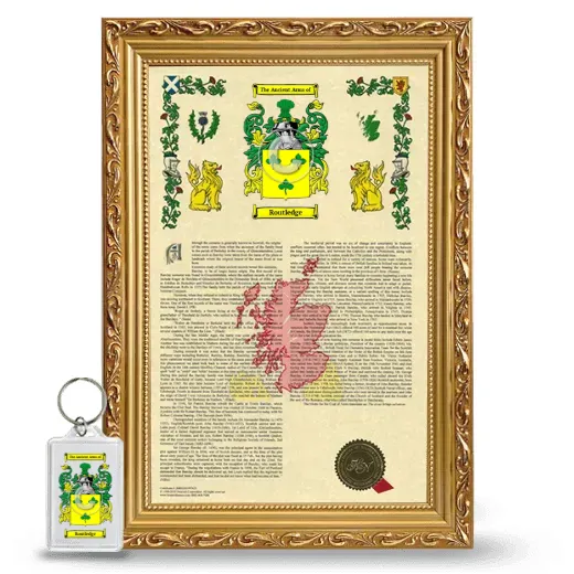 Routledge Framed Armorial History and Keychain - Gold