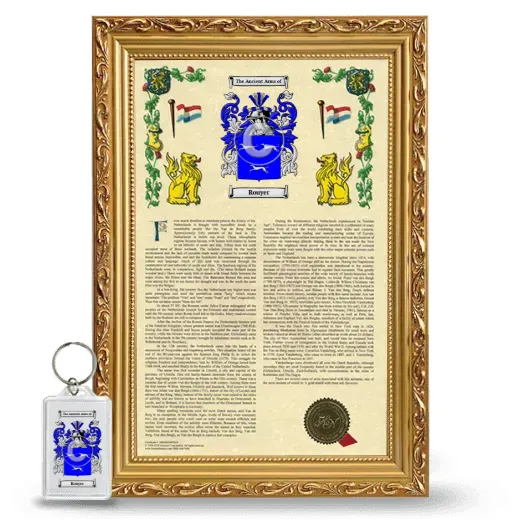 Rouyer Framed Armorial History and Keychain - Gold