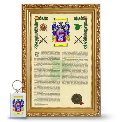 Rozon Framed Armorial History and Keychain - Gold