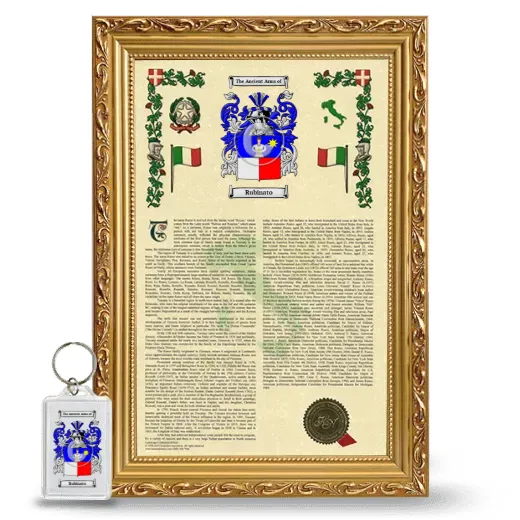 Rubinato Framed Armorial History and Keychain - Gold