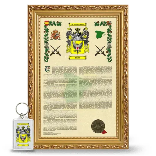 Rubit Framed Armorial History and Keychain - Gold