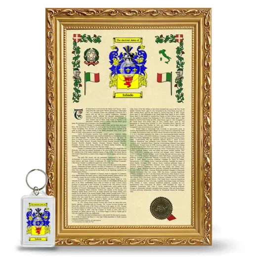 Sabado Framed Armorial History and Keychain - Gold