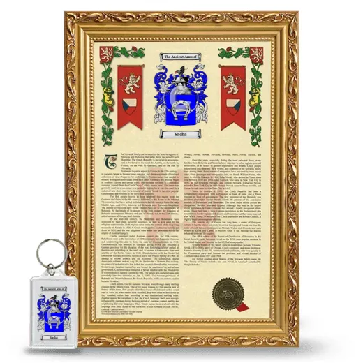 Sacha Framed Armorial History and Keychain - Gold