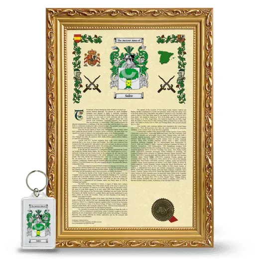 Salce Framed Armorial History and Keychain - Gold
