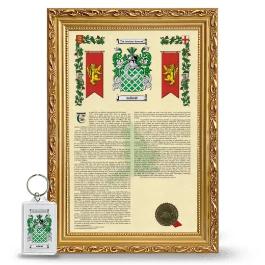 Salkeld Framed Armorial History and Keychain - Gold