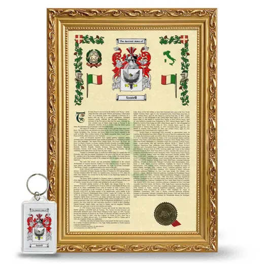 Santell Framed Armorial History and Keychain - Gold