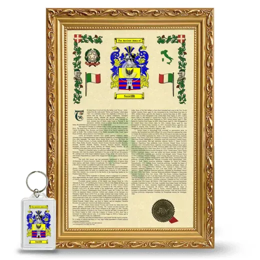 Santilli Framed Armorial History and Keychain - Gold