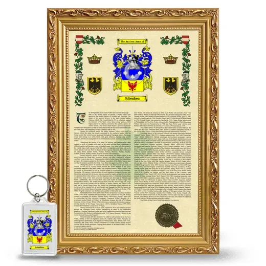 Schenken Framed Armorial History and Keychain - Gold