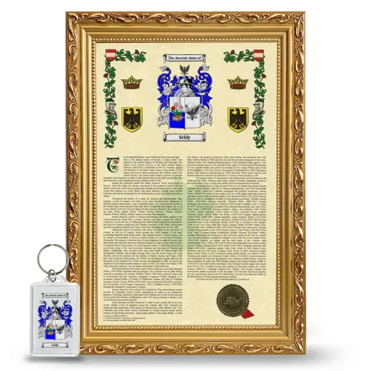 Schly Framed Armorial History and Keychain - Gold