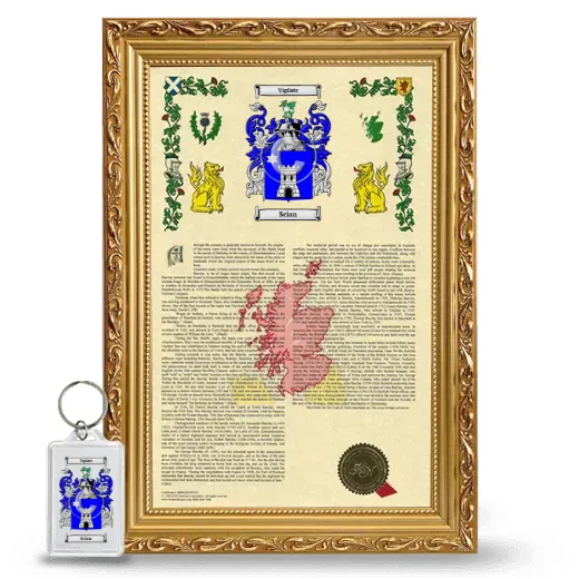 Scian Framed Armorial History and Keychain - Gold