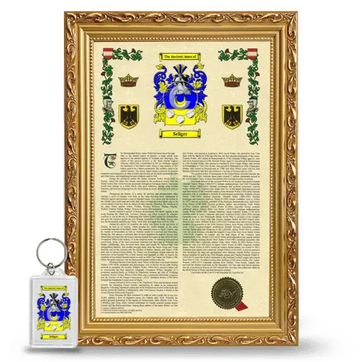 Seliger Framed Armorial History and Keychain - Gold